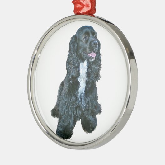 Cocker Spaniel - Schwarz #2 Ornament Aus Metall (Links)