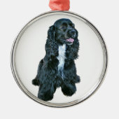 Cocker Spaniel - Schwarz #2 Ornament Aus Metall (Vorne)