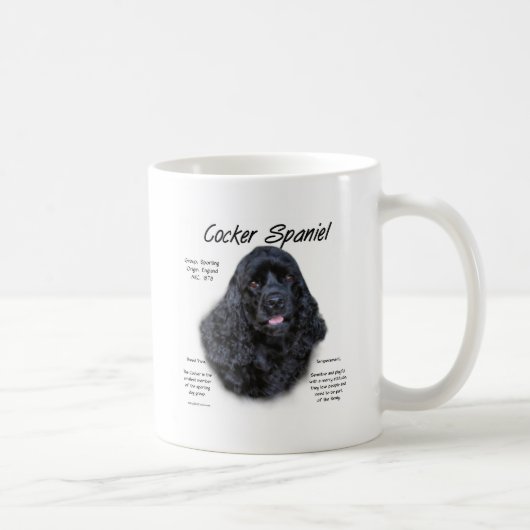 Cocker Spaniel (schwarz) Geschichtsdesign Kaffeetasse (Rechts)