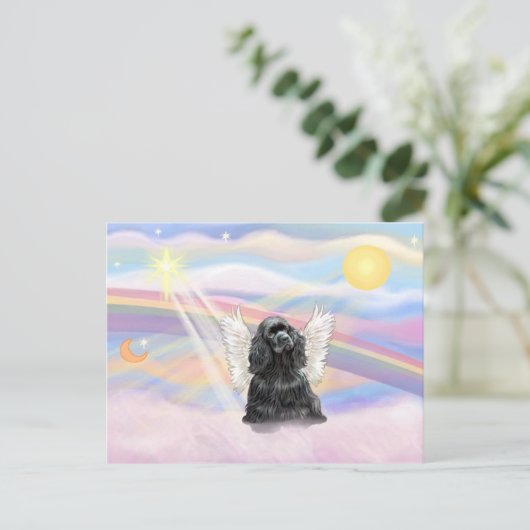 Cocker Spaniel - schwarz Postkarte (Stehend Vorderseite)