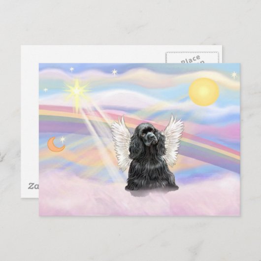 Cocker Spaniel - schwarz Postkarte (Vorne/Hinten)