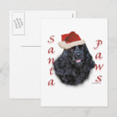 Cocker Spaniel (schwarz) Santa Paws Feiertagspostkarte (Vorne/Hinten)