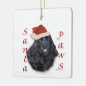 Cocker Spaniel (schwarz) Santa Paws Keramikornament (Links)