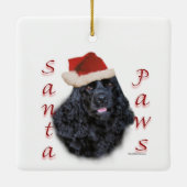 Cocker Spaniel (schwarz) Santa Paws Keramikornament (Rückseite)