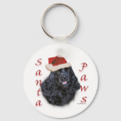 Cocker Spaniel (schwarz) Santa Paws Schlüsselanhänger (Vorderseite)