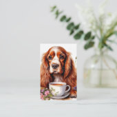 Cocker Spaniel schwarz weiß Visitenkarte (Stehend Vorderseite)