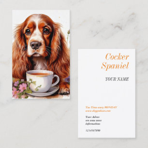 Cocker Spaniel schwarz weiß Visitenkarte