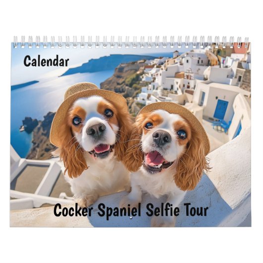 Cocker Spaniel-Selfie-Tour - Reise-Kalender Kalender (Titelbild)