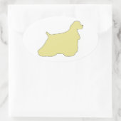 Cocker Spaniel Silhouette Ovaler Aufkleber (Tasche)