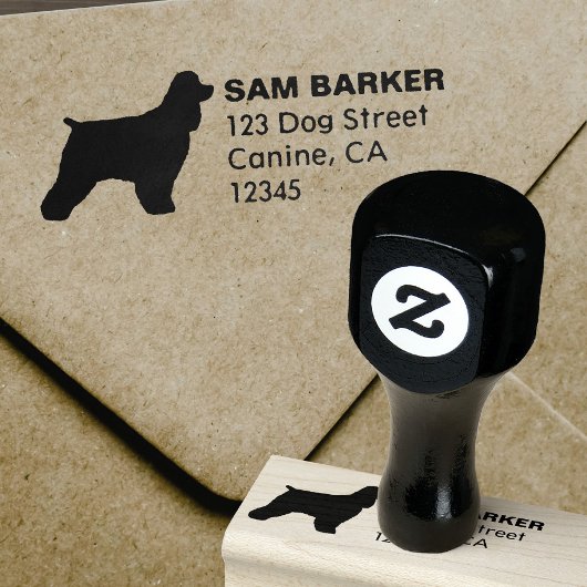 Cocker Spaniel Silhouette Rücksendeadresse Gummistempel