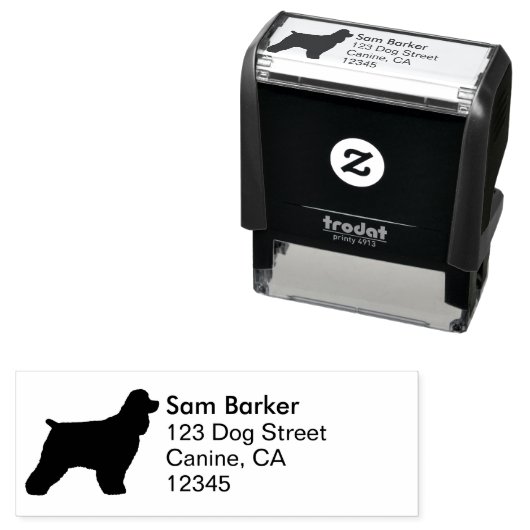 Cocker Spaniel Silhouette Rücksendeadresse Permastempel (Beispiel)