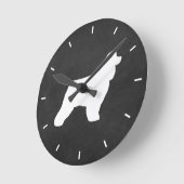 Cocker Spaniel Silhouette Runde Wanduhr (Winkel)