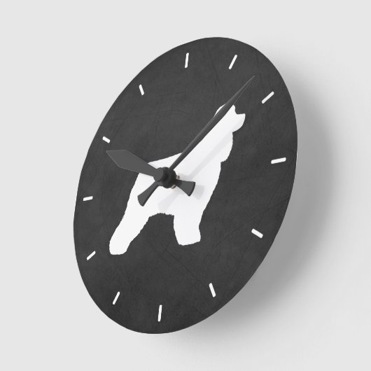 Cocker Spaniel Silhouette Runde Wanduhr (Winkel)