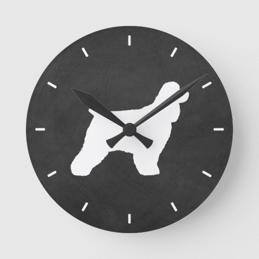 Cocker Spaniel Silhouette Runde Wanduhr (Vorderseite)