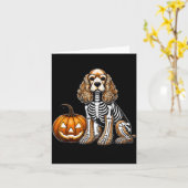 Cocker Spaniel Skelett Jack O Lantern Lustiger Hun Karte (Gelbe Blume)