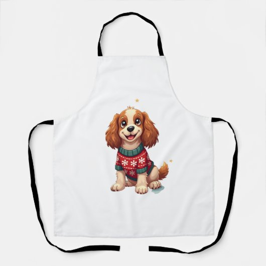 Cocker Spaniel Snowflake Glow Hund Schürze (Vorderseite)