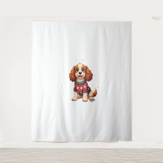 Cocker Spaniel Snowflake Glow Hund Wandteppich (Vorderseite)