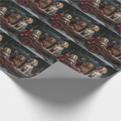 Cocker Spaniel Snowy Sleigh Weihnachtsdekor Geschenkpapier (Ecke)