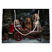 Cocker Spaniel Snowy Sleigh Weihnachtsdekor Große Geschenktüte (Vorderseite)