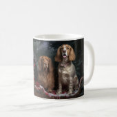 Cocker Spaniel Snowy Sleigh Weihnachtsdekor Kaffeetasse (VorderseiteRechts)