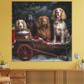 Cocker Spaniel Snowy Sleigh Weihnachtsdekor Leinwanddruck (Insitu (Wohnzimmer))