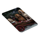 Cocker Spaniel Snowy Sleigh Weihnachtsdekor Magnet (Rechte Seite)
