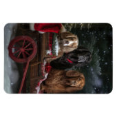 Cocker Spaniel Snowy Sleigh Weihnachtsdekor Magnet (Horizontal)