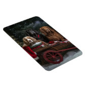 Cocker Spaniel Snowy Sleigh Weihnachtsdekor Magnet (Rechte Seite)