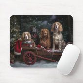 Cocker Spaniel Snowy Sleigh Weihnachtsdekor Mousepad (Mit Mouse)