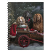 Cocker Spaniel Snowy Sleigh Weihnachtsdekor Notizblock (Vorderseite)