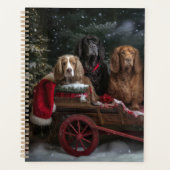 Cocker Spaniel Snowy Sleigh Weihnachtsdekor Planer (Vorderseite)