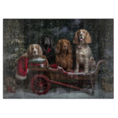 Cocker Spaniel Snowy Sleigh Weihnachtsdekor Schneidebrett (Vorderseite)