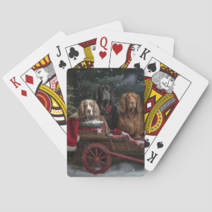 Cocker Spaniel Snowy Sleigh Weihnachtsdekor Spielkarten
