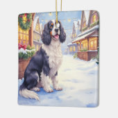 Cocker Spaniel Snowy Village Christmas Art Keramikornament (Links)