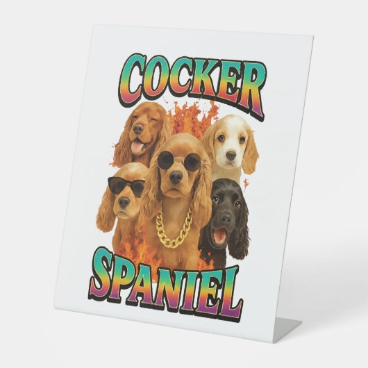 Cocker Spaniel Sockelschild (Vorderseite)
