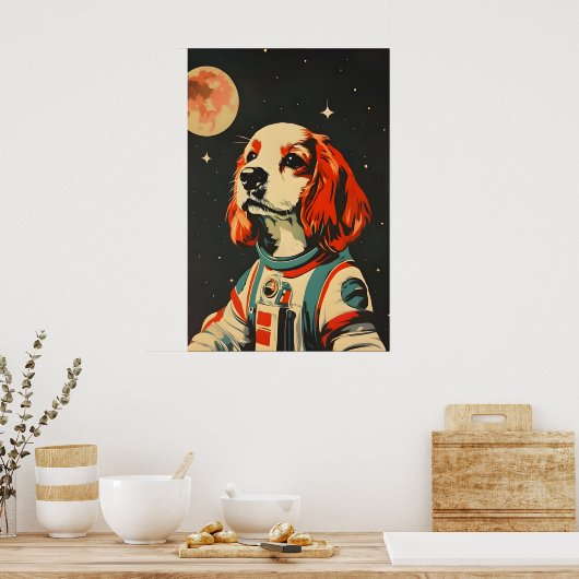 Cocker Spaniel Spaniel Astronaut Poster, Cocker Poster (Küche)