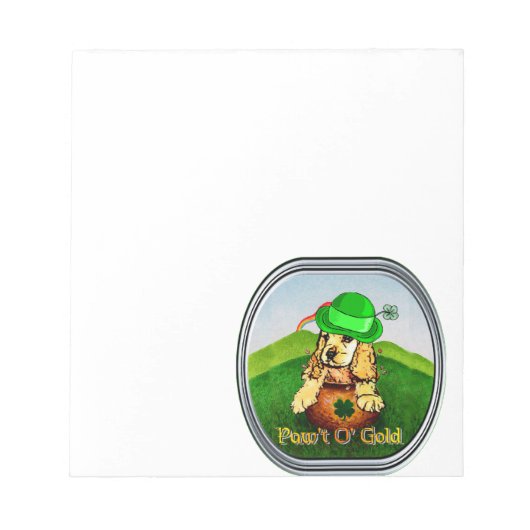 Cocker Spaniel St Patricks Day Notizblock (Vorderseite)