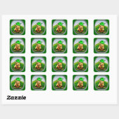 Cocker Spaniel St Patricks Day Quadratischer Aufkleber (Blatt)