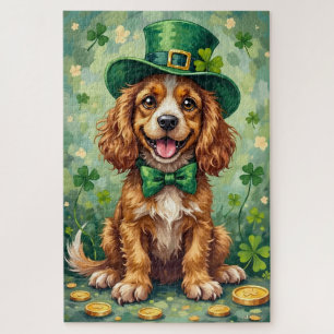 Cocker Spaniel St. Patrick's Day Süßer Glückshund Puzzle