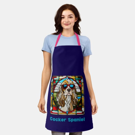 Cocker Spaniel Stained Glass Apron Schürze (Getragen)
