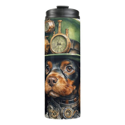 Cocker Spaniel Steampunk-Hund Thermosbecher (Vorderseite)