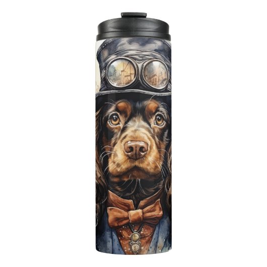 Cocker Spaniel Steampunk Hund Thermosbecher (Vorderseite)