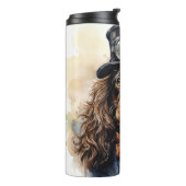 Cocker Spaniel Steampunk Hund Thermosbecher (Nach links gedreht)