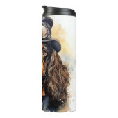 Cocker Spaniel Steampunk Hund Thermosbecher (Nach rechts gedreht)