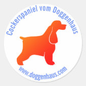 Cocker-Spaniel-Sticker Runder Aufkleber (Vorderseite)