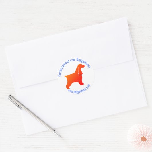 Cocker-Spaniel-Sticker Runder Aufkleber (Umschlag)
