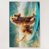 Cocker Spaniel Strand Surfen Malerei Puzzle (Vertikal)