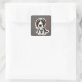 Cocker Spaniel Süsse Quadratischer Aufkleber (Tasche)