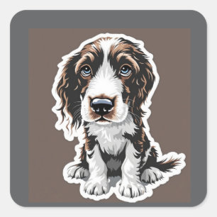 Cocker Spaniel Süsse Quadratischer Aufkleber