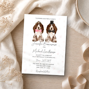 Cocker Spaniel Thema Pfoten Herz-Hund Hochzeit Einladung